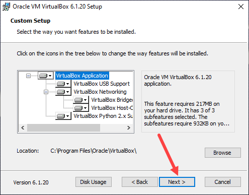 Virtualbox custom setup