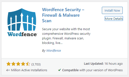 Wordfence Security – Firewall & Malware Scan