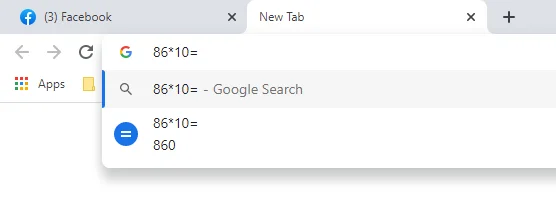 google calculator in addressbar