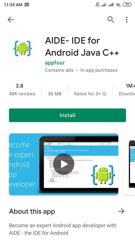 মোবাইল দিয়ে প্রোগ্রামিং শিখার ৫টি অ্যাপ। 5 AIDE-IDE For anderoid java ++