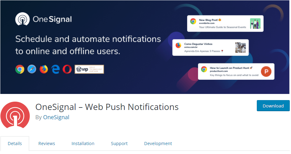 প্রয়োজনী ১০ টি ওয়ার্ডপ্রেস প্লাগিন ব্লগ ওয়েবসাইটের জন্য। 9 OneSignal – Web Push Notifications