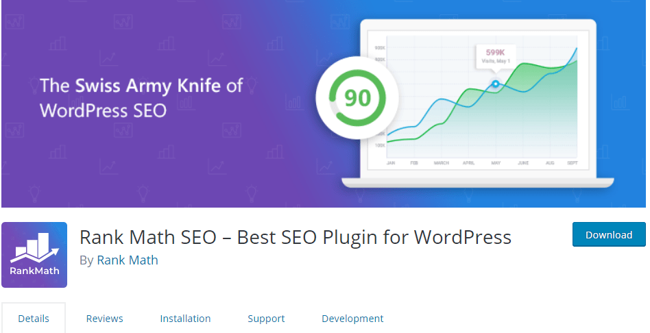 প্রয়োজনী ১০ টি ওয়ার্ডপ্রেস প্লাগিন ব্লগ ওয়েবসাইটের জন্য। 10 Rank-Math-SEO-–-Best-SEO-Plugin-for-WordPress