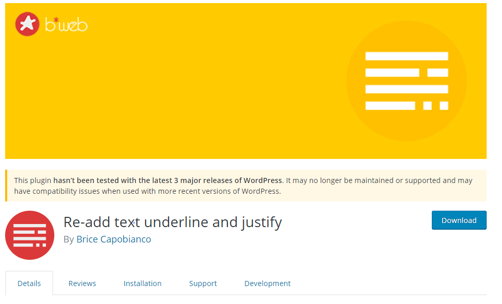 প্রয়োজনী ১০ টি ওয়ার্ডপ্রেস প্লাগিন ব্লগ ওয়েবসাইটের জন্য। 1 Re-add-text-underline-and-justify