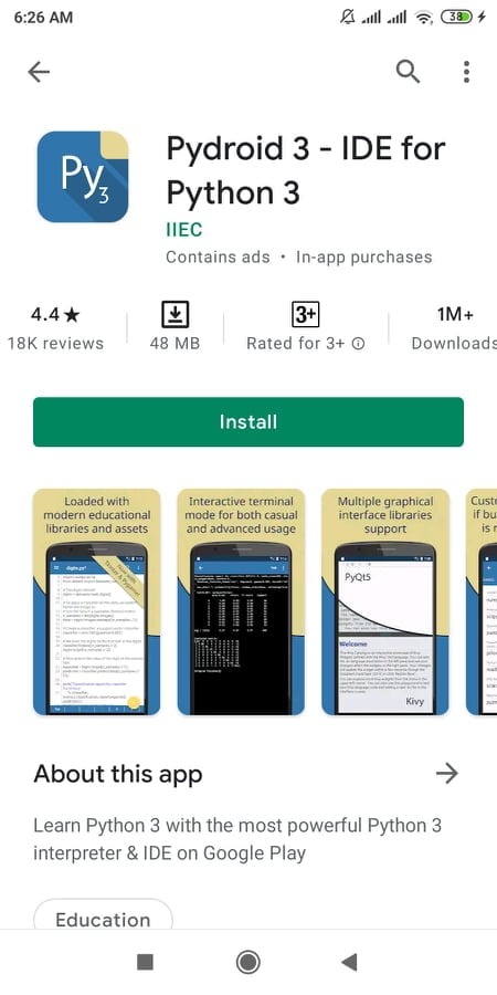 মোবাইল দিয়ে পাইথন প্রোগ্রামিং শেখার উপায়। 1 Python IDE for android